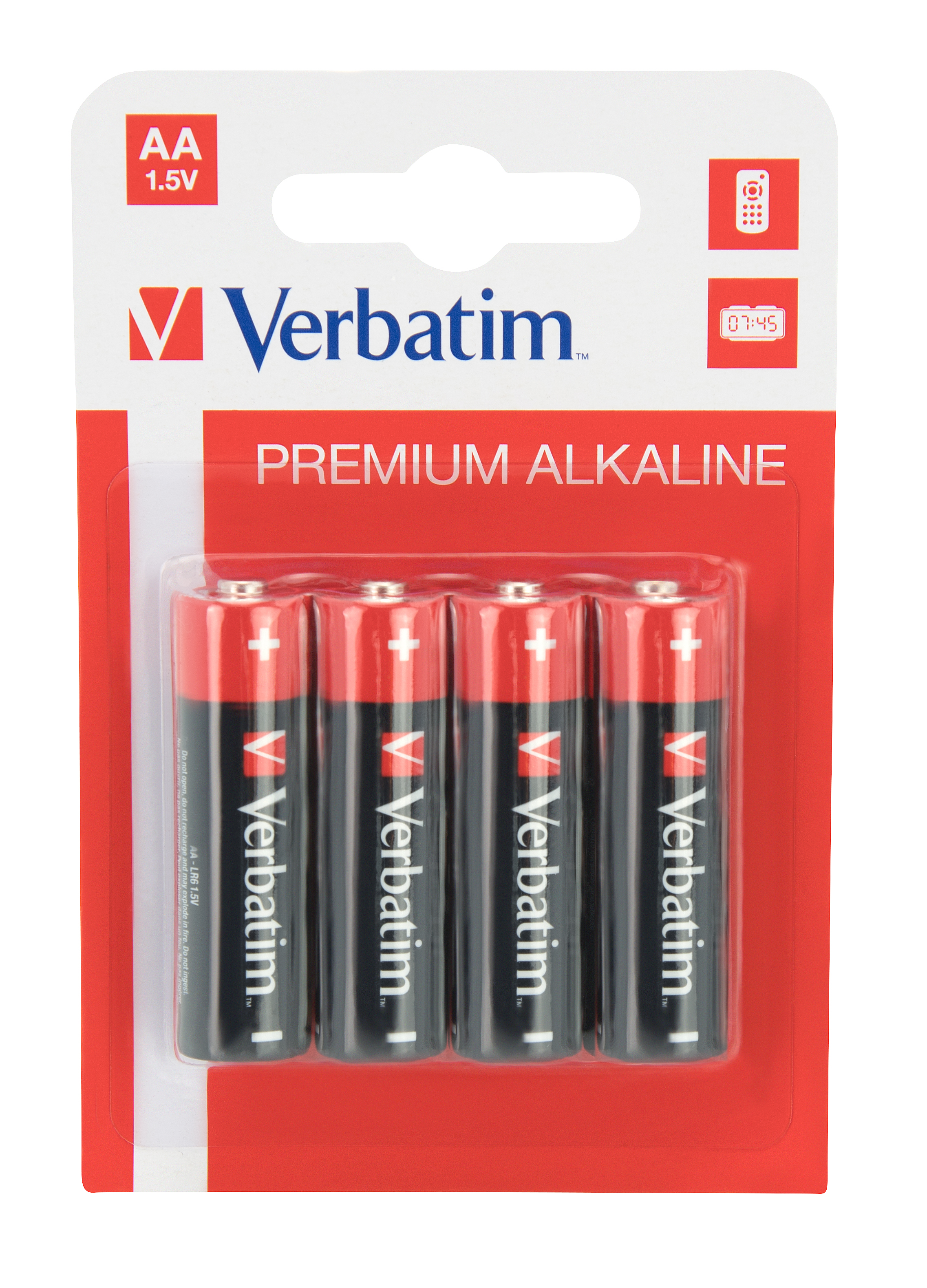 VERBATIM AA ALKALINE BATTERIES 4PK (5 pack by Valotronics)