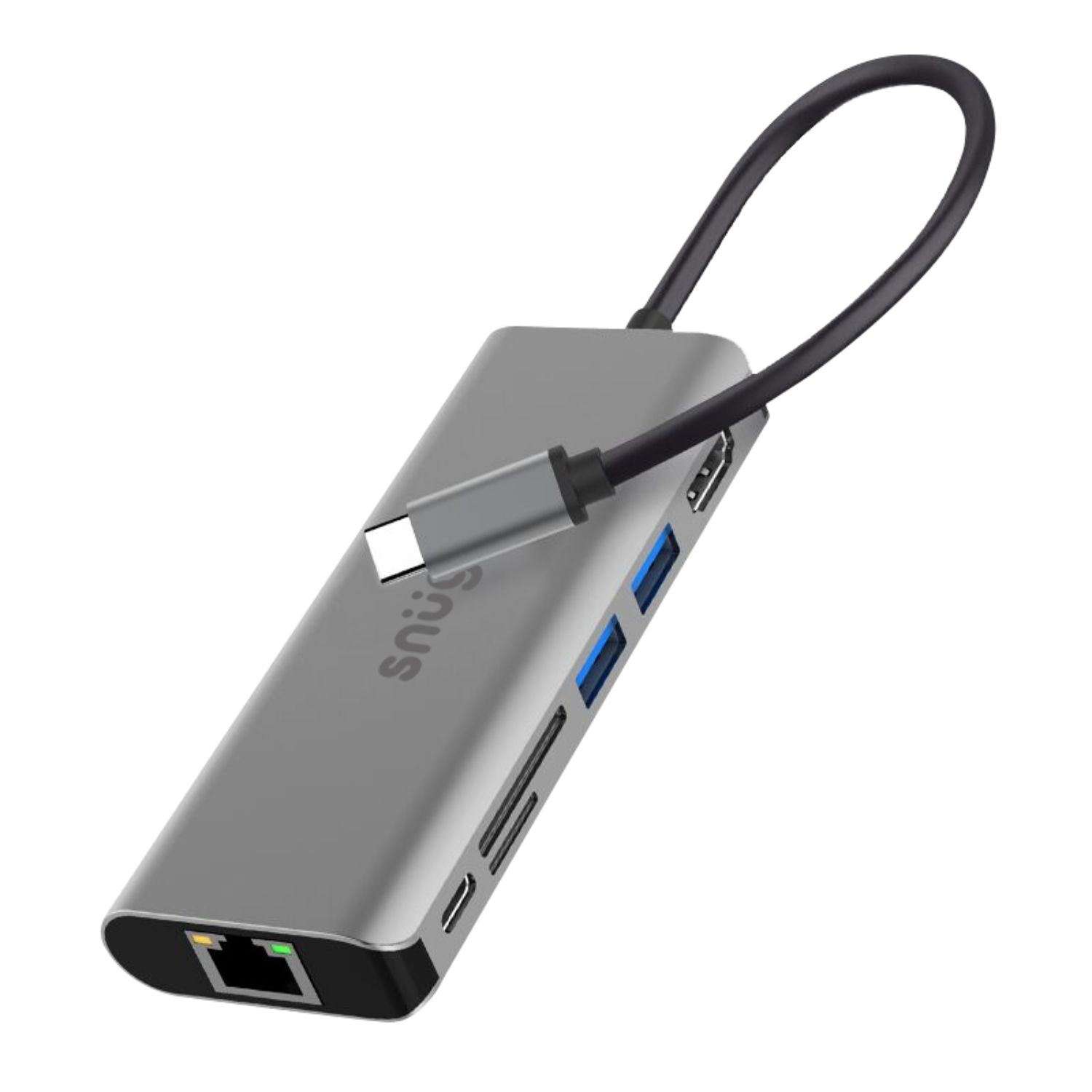 Snug 7 Port Multifunction Hub With USB Type-C Connector Increases productivity o