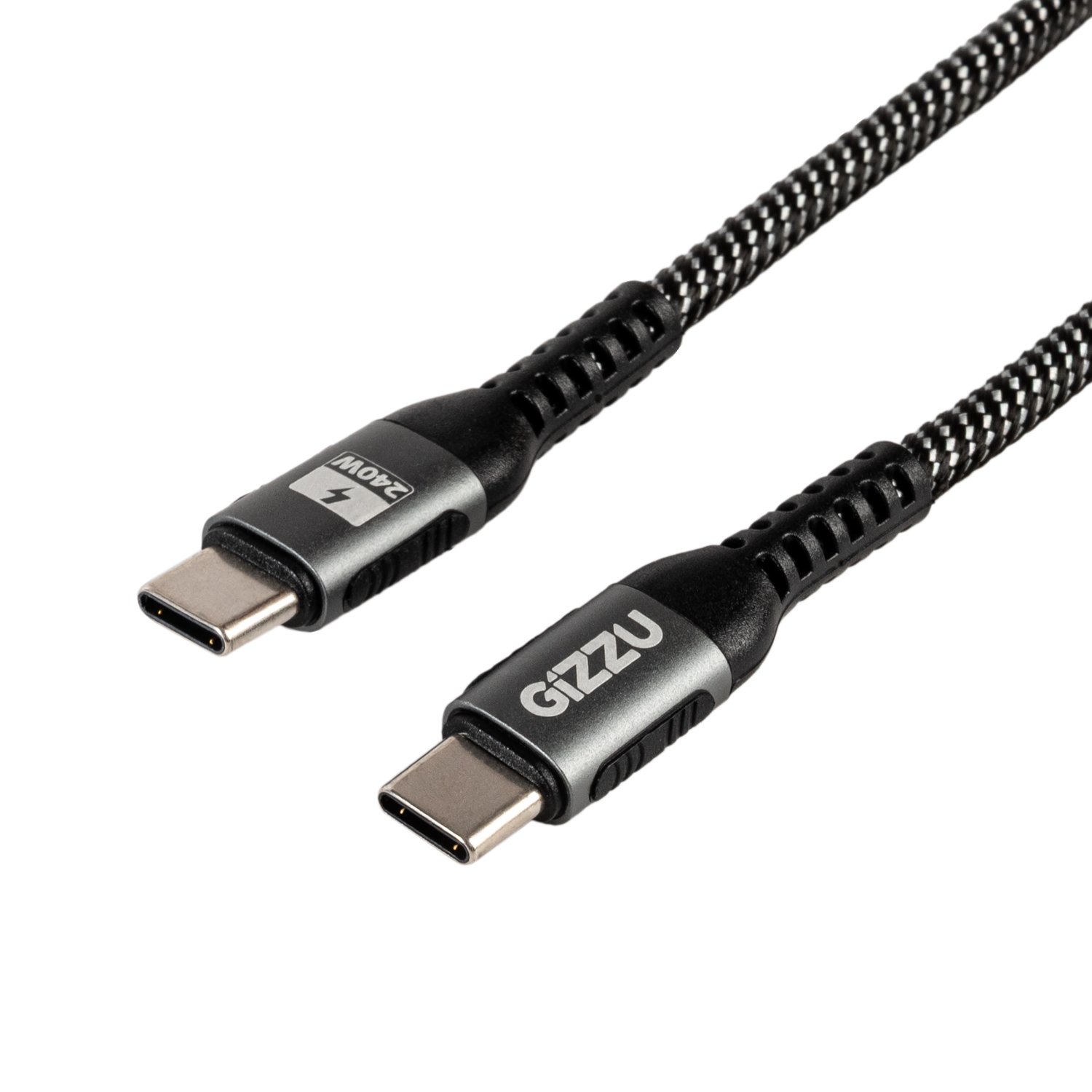 GIZZU 240W 480Mbps Type-C 2m Cable (2 pack by Valotronics)