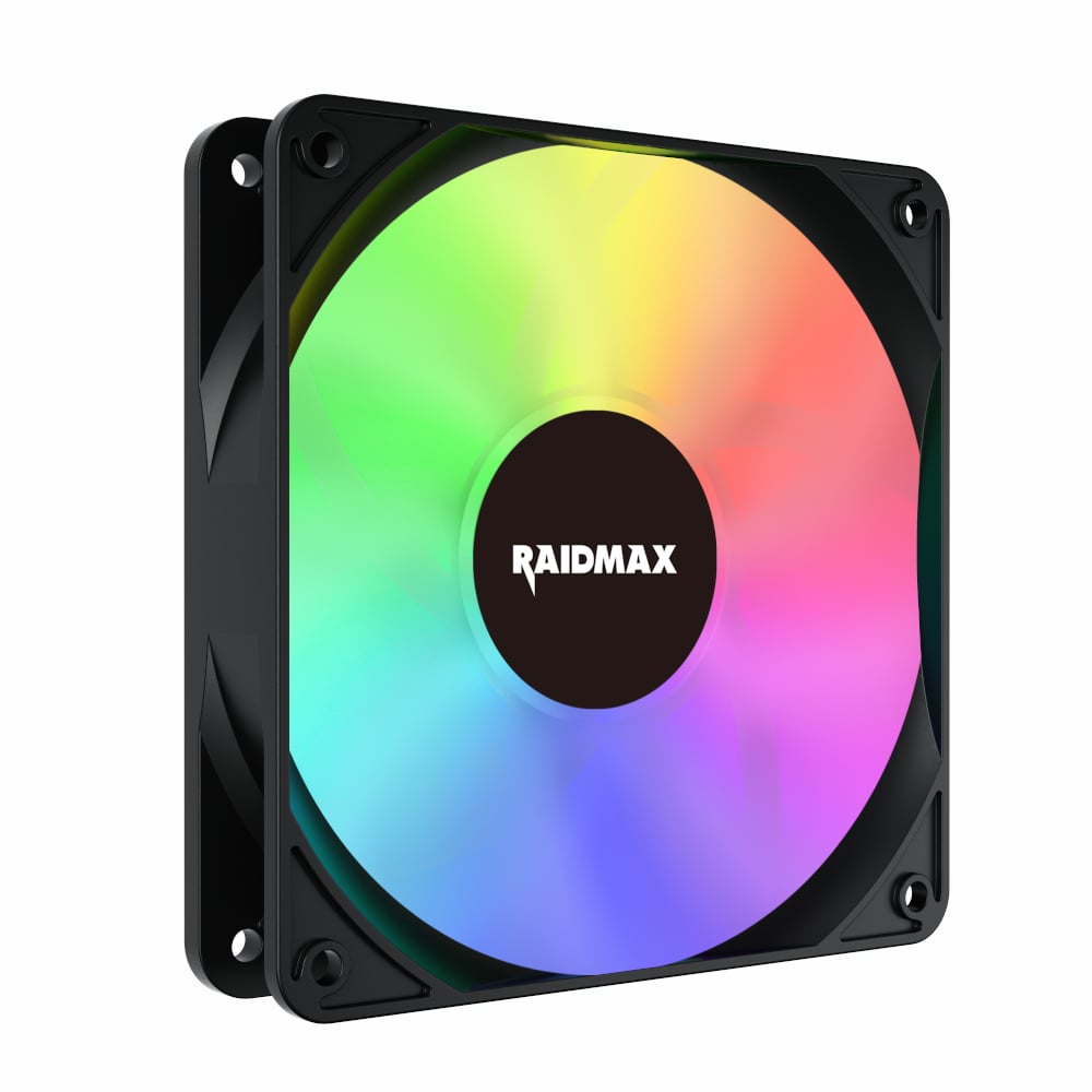 Raidmax NVX120FBDC4 120mm 3pin ARGB Fan 4-pack - Black