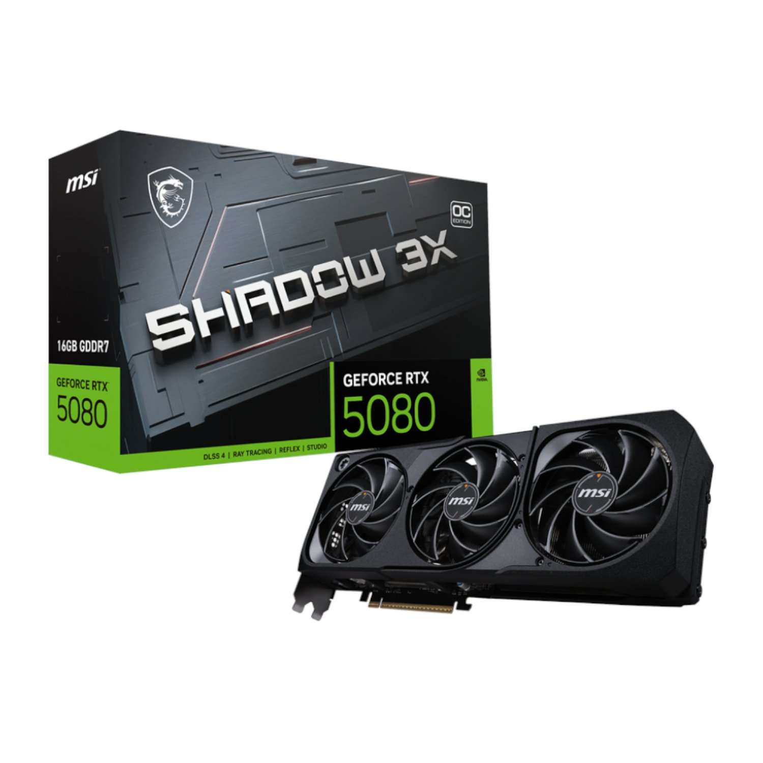 MSI Nvidia GeForce RTX 5080 Shadow 3X OC 16GB Graphics Card