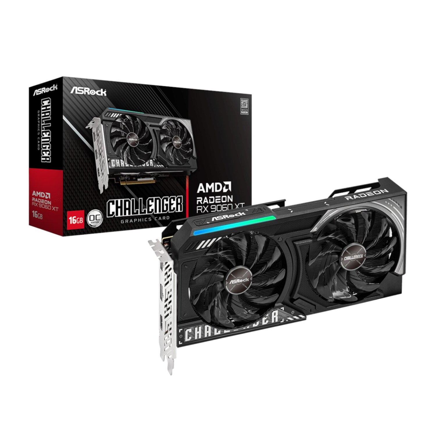 ASRock Radeon™ RX 9060 XT Challenger 16GB OC Graphics Card (RDNA™ 4, PCIe 5.0)
