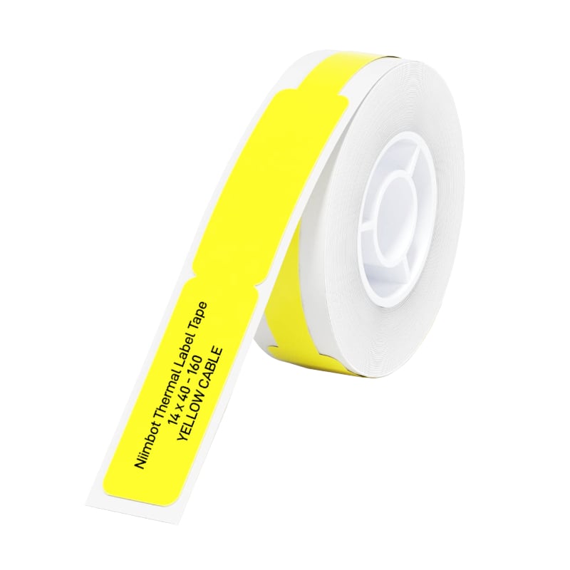 NIIMBOT D11/D110/D101/H1S Thermal Label 12.5x74mm - 65 Labels Per Roll - Yellow for Cable (2 pack by Valotronics)