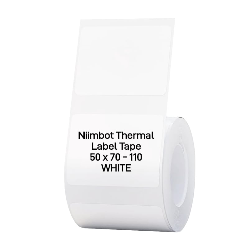 NIIMBOT B1/B21/B3S Thermal Label 50x70mm - 110 Labels Per Roll - White (3 pack by Valotronics)