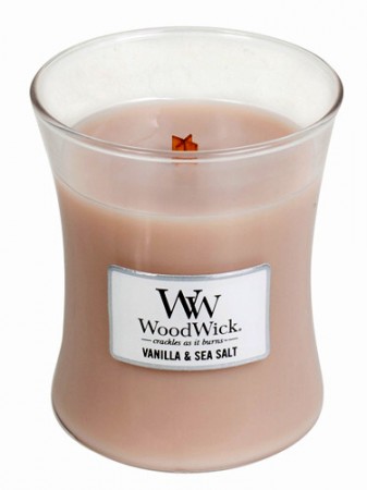 Woodwick Vanilla &amp; Sea Salt Medium Jar Retail Box No
