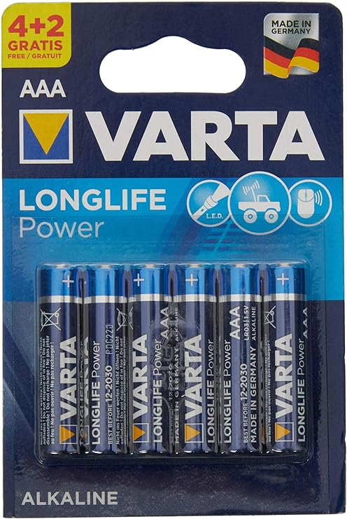 Varta LR03 AAA Longlife Power Battery (2 pack by Valotronics)