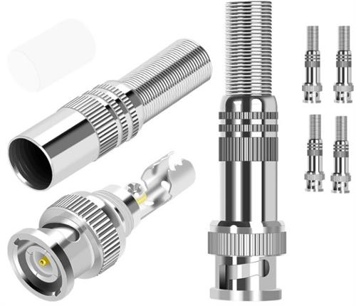 Securnix RG59 4 Pack Screw Spring BNC Connectors (5 pack by Valotronics)