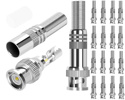 Securnix RG59 16 Pack Screw Spring BNC Connectors (2 pack by Valotronics)