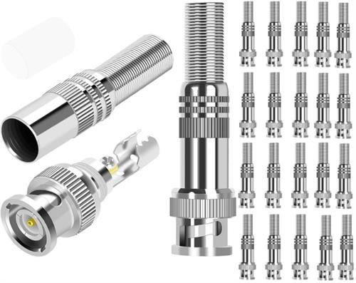 Securnix RG59 20 Pack Screw Spring BNC Connectors (2 pack by Valotronics)