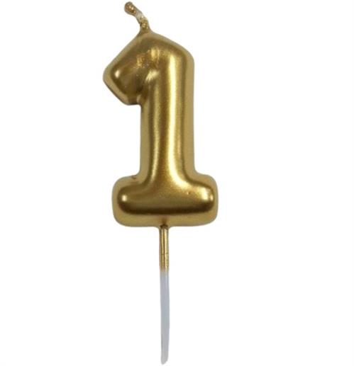 Casey 10cm Gold Numerical Birthday Candle Nr.1 Retail (10 pack by Valotronics)