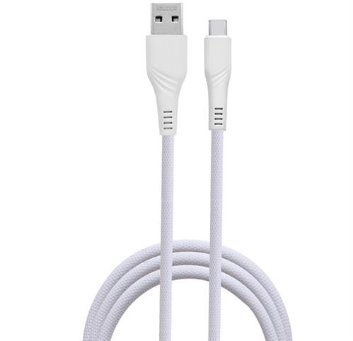 Ezra UsbA To TypeC 3A 1meter White Fast Charge Data Cable (2 pack by Valotronics)