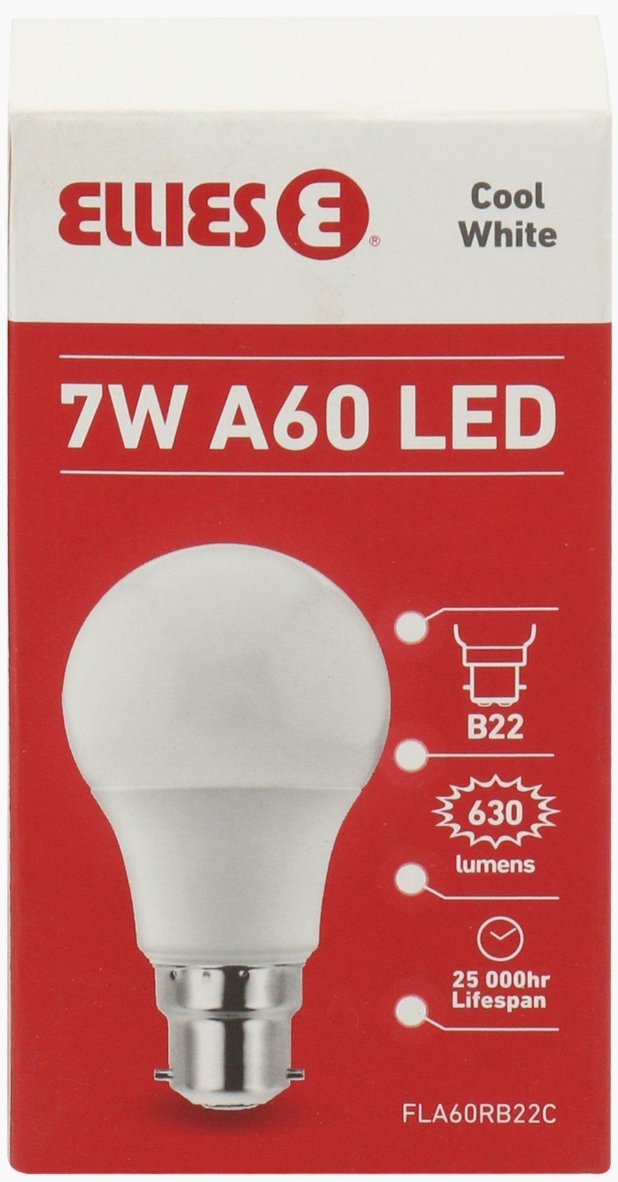 Ellies 7W A60 Residential LED E27-Cool White (5 pack by Valotronics)