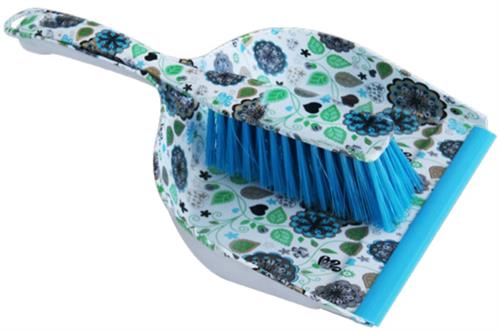 Totally Dust Pan Broom Set White Floral Design Retail Box (2 pack by Valotronics)