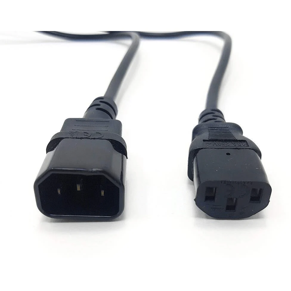 MALE TO FEMALE EXTENSION POWER CORD IEC C13-C14 (2 pack by Valotronics)