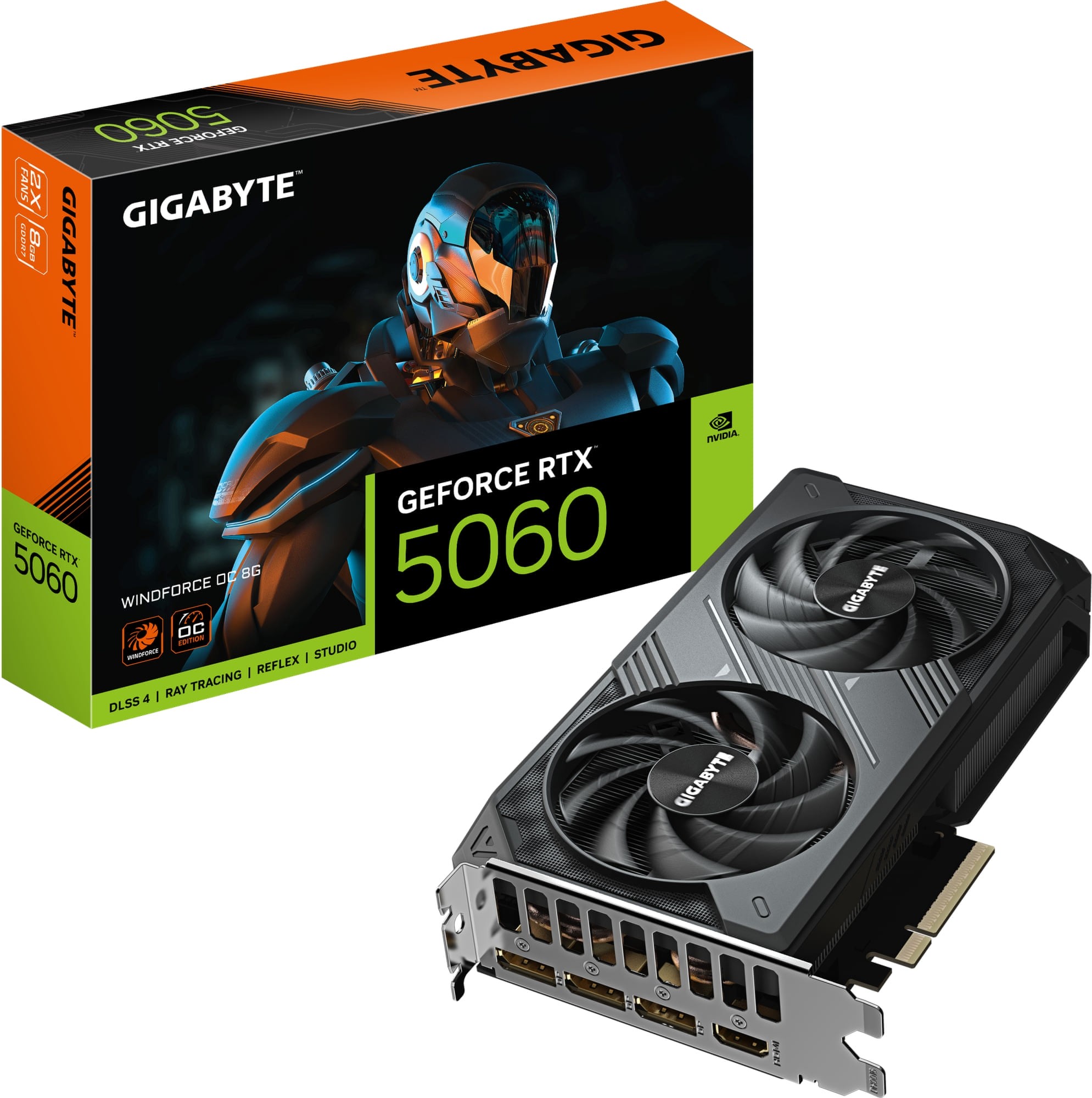 GIGABYTE NVIDIA RTX5060 WINDFORCE2 MAX OC 8GB GDDR7/ DP x3/ HDMI x1/ support 8K.