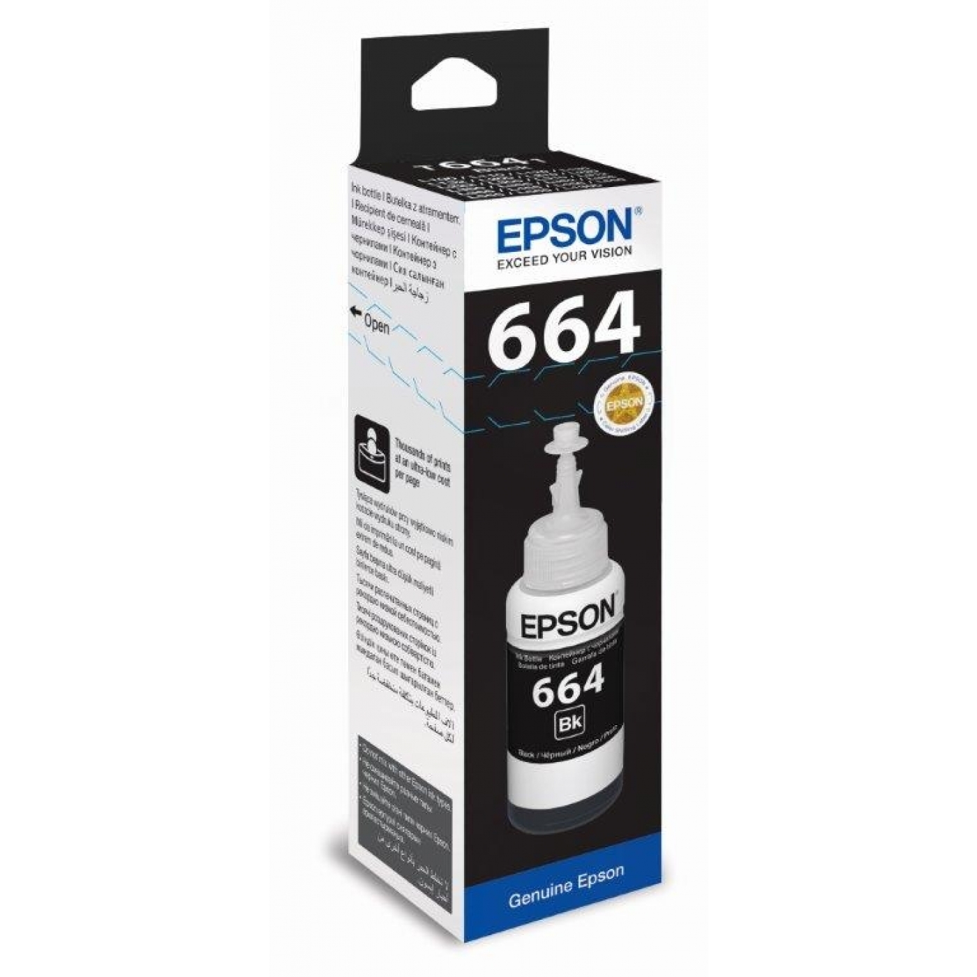 664 Ink Bottles Black 70ml EcoTank L565/ L550/ L486/ L455/ L386/ L382/ L365/ L35 (2 pack by Valotronics)