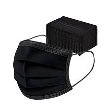 PPE 3-PLY MEDICAL MASK, BLACK, BFE RATED 99.95%, BOX OF 50 (2 pack by Valotronics)