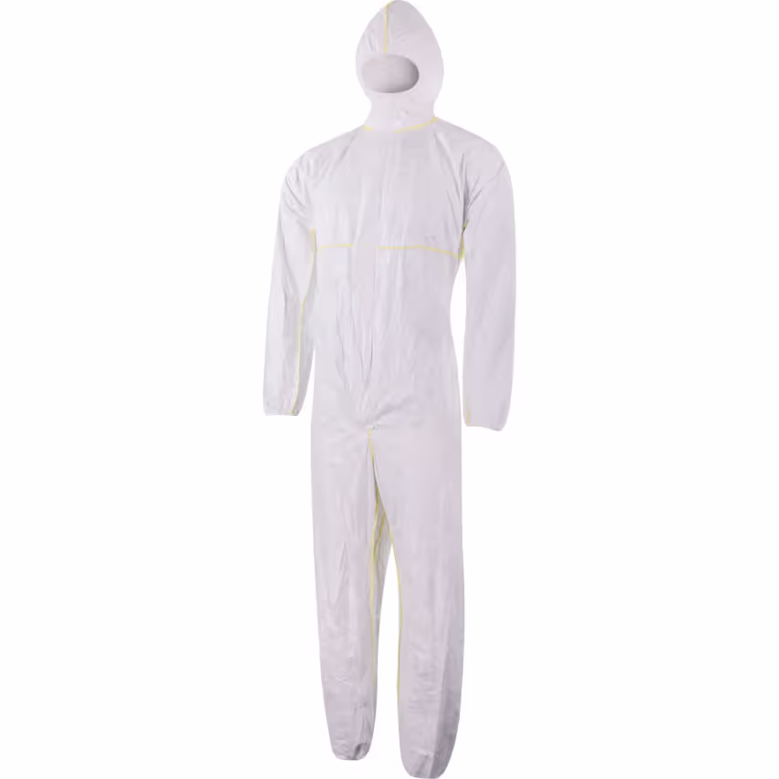 PPE COVERALL LEVEL 3 - X-LARGE - ONE-PIECE - 65GSM NON-WOVEN DURABLE FDA APPROVED - WHITE