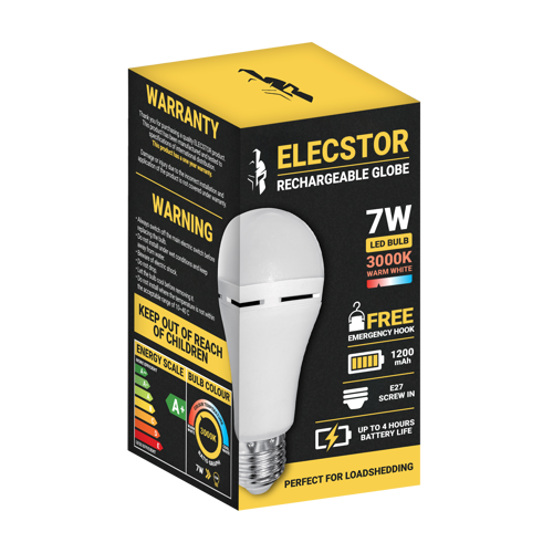 Elecstor E27 7W Rechargeable Warm White (2 pack by Valotronics)