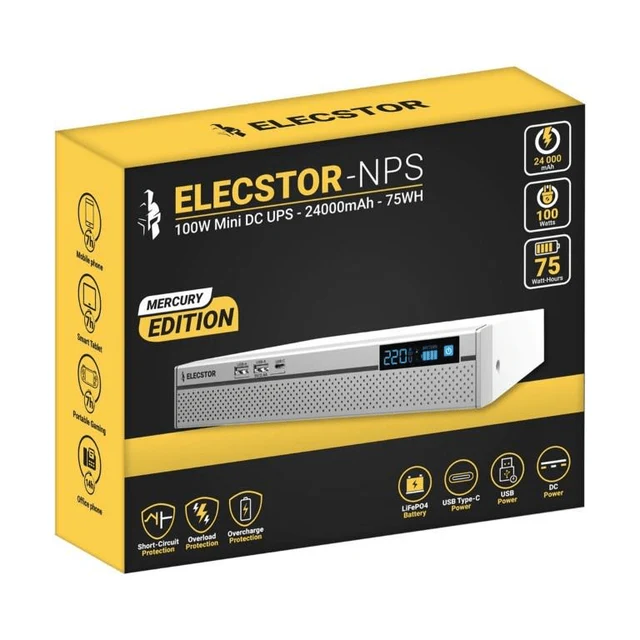 Elecstor 100W Mini UPS 24000mAh - 75WH White
