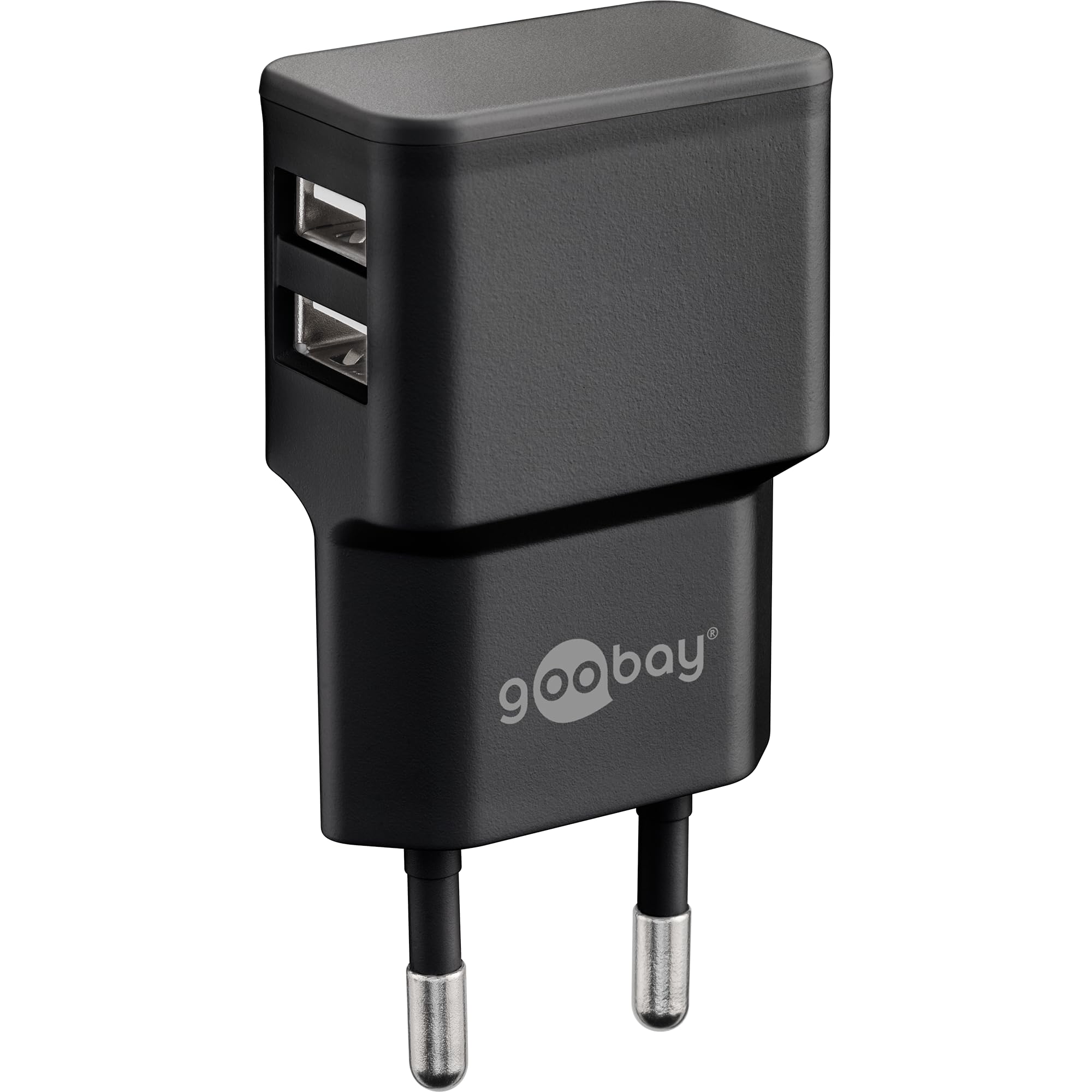 Goobay 12W Dual USB Charger - Black