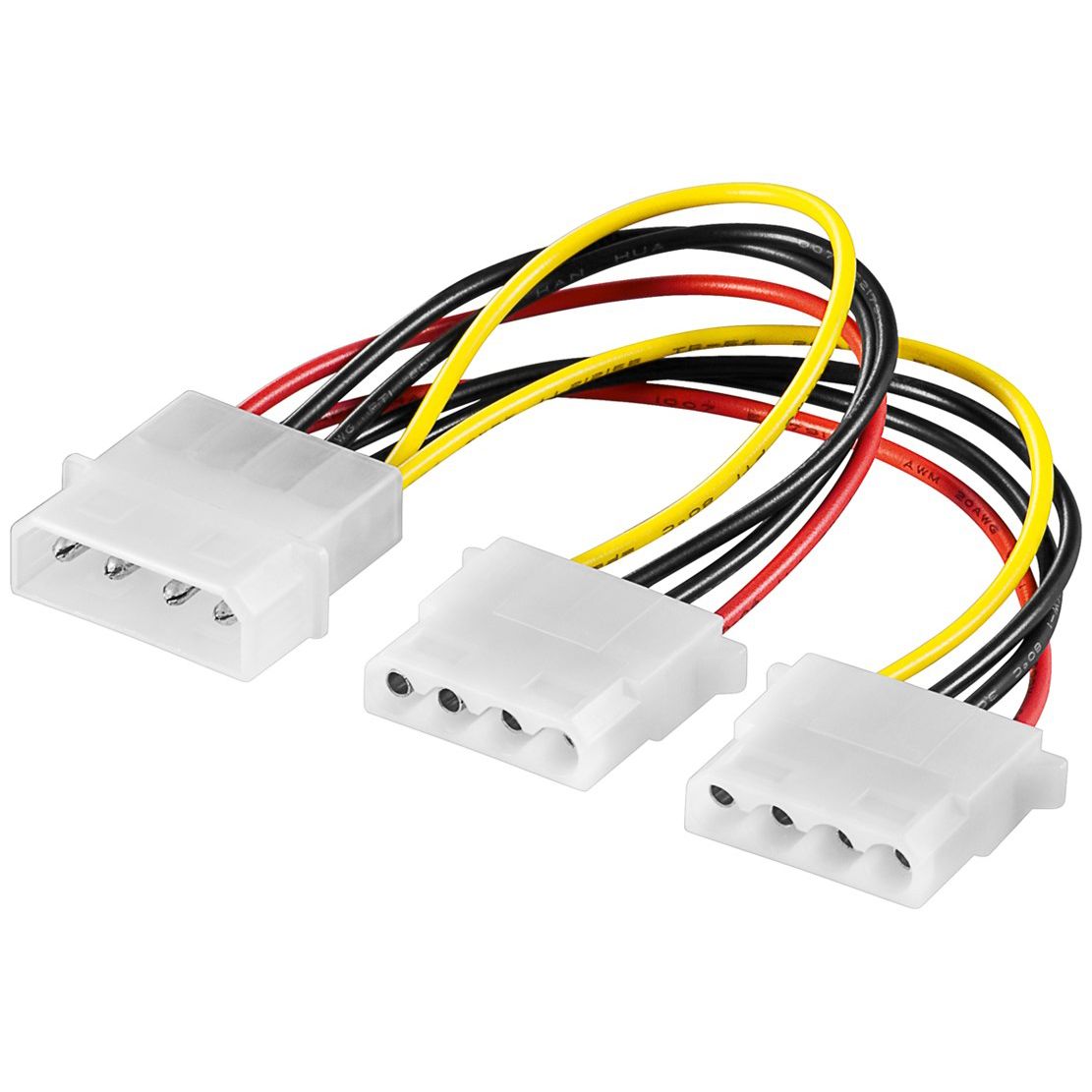 Goobay 1 Molex Male to 2 Molex Female Y Power Cable (5 pack by Valotronics)