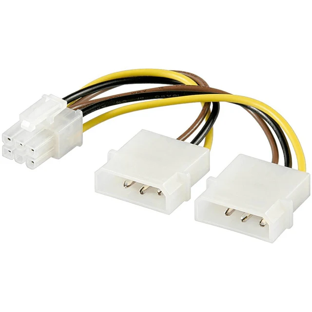Goobay 2 Molex to 6-Pin PCI-E Power Cable (5 pack by Valotronics)