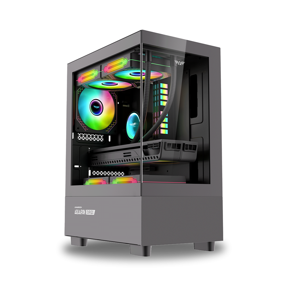 Armaggeddon Aquaron Duplex One RGB MicroATX Gaming Case - Black