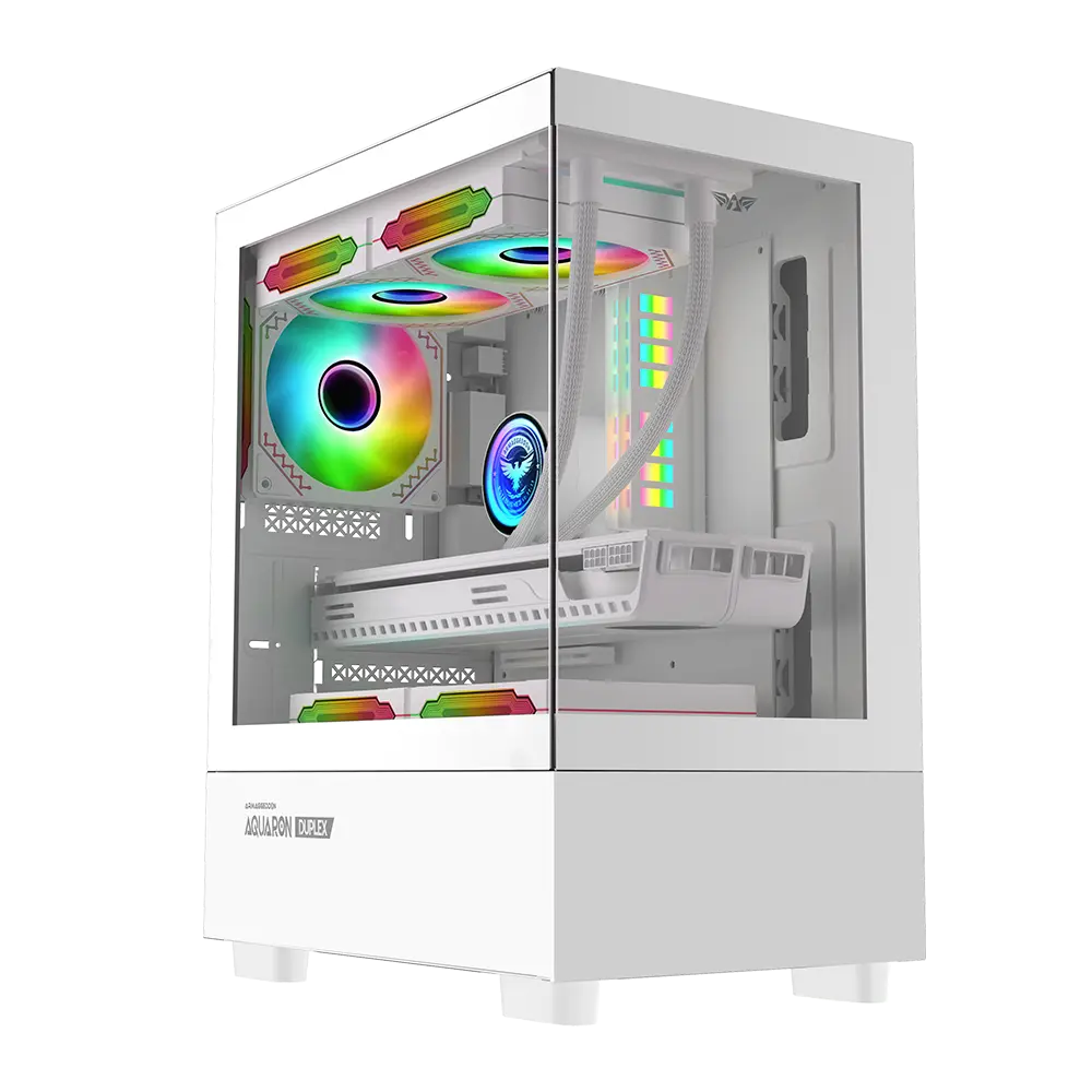 Armaggeddon Aquaron Duplex One RGB MicroATX Gaming Case - White