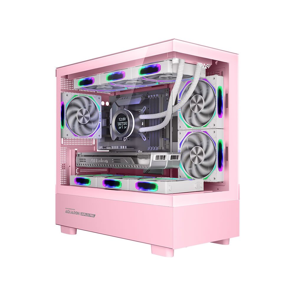 Armaggeddon Aquaron Duplex Pro Micro-ATX Gaming Case - Pink