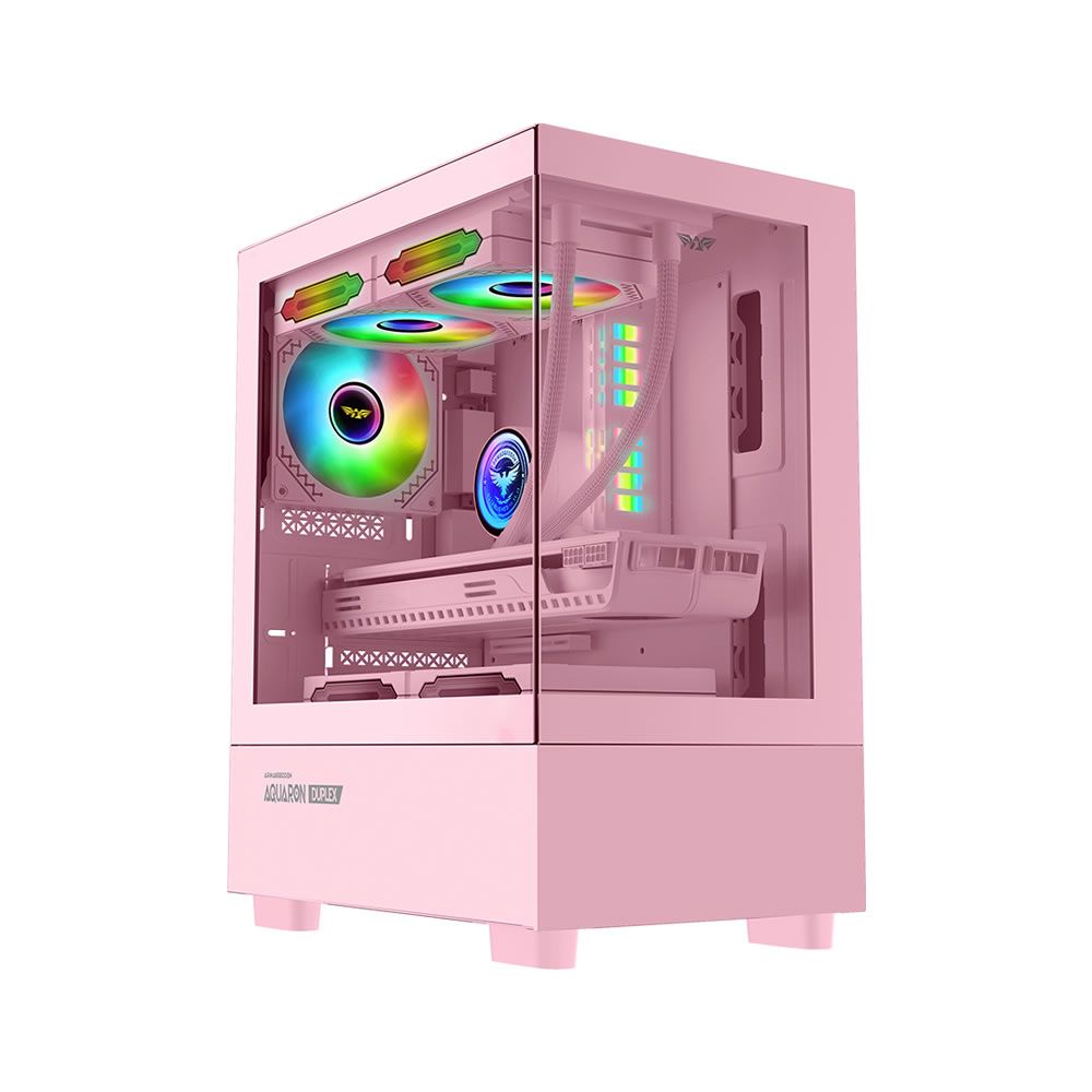 Armaggeddon Aquaron Duplex Micro-ATX Gaming Case - Pink