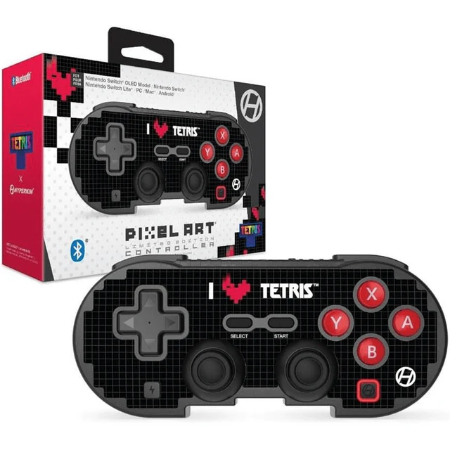 Hyperkin Official Tetris Pixel Art Bluetooth Switch Controller - Heart Drop