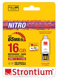Strontium 16GB Micro SD Card Nitro W Otg (2 pack by Valotronics)