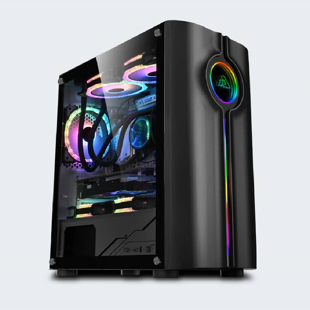 Armaggeddon Tron Holo-3 mATX Gaming Case - Black
