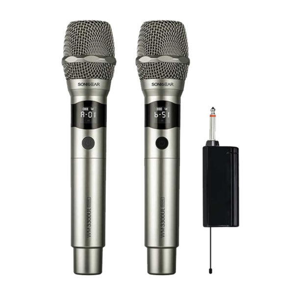 SonicGear WM 3300 UL Dual Professional UHF Wireless Microphone - Platinum